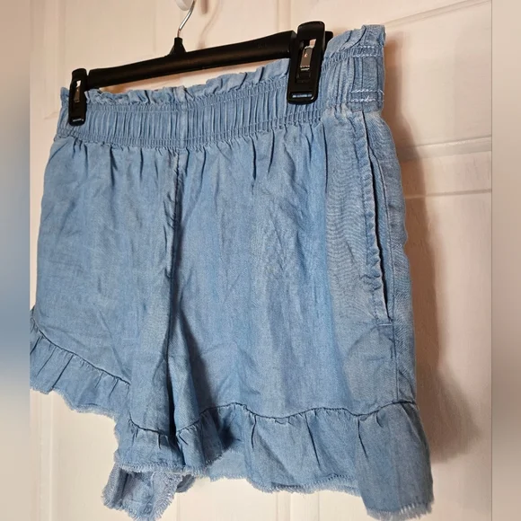 Aerie Chambray Medium Blue Pull On Shorts - Picture 3 of 12